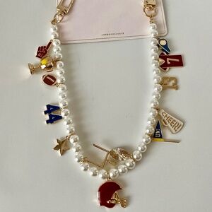 Anthropologie Icon Pearl Game Day BAG CHARM *FOOTBALL NWT